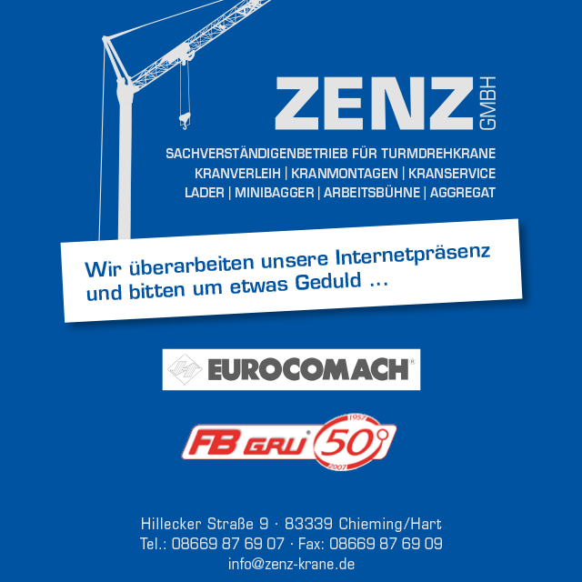ZENZ GmbH - Wir überarbeiten unsere Internetpräsenz und bitten um etwas Geduld...